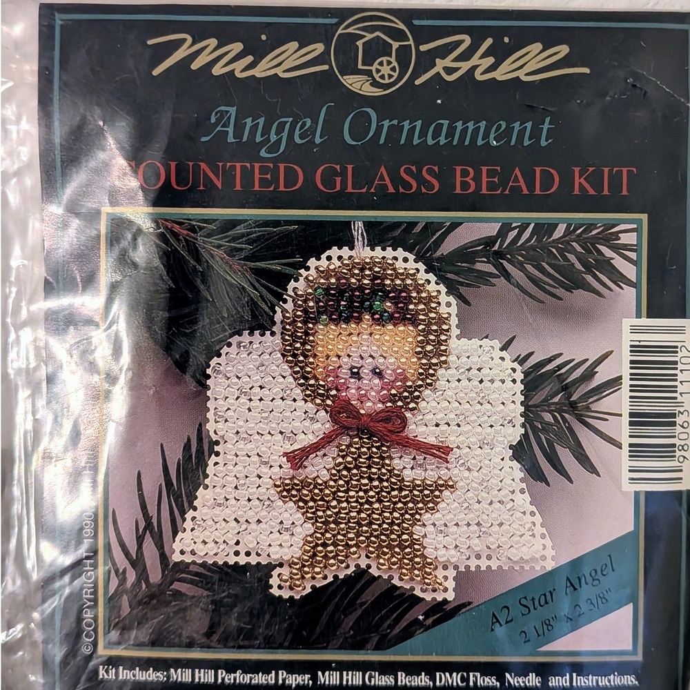 Mill Hill A2 Star Angel Counted Glass Bead Kit Vintage‎ 1990 Christmas Ornament